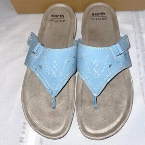NIB Women's Size 9.5 Earth Origins Sport Thong Sandal Light Blue